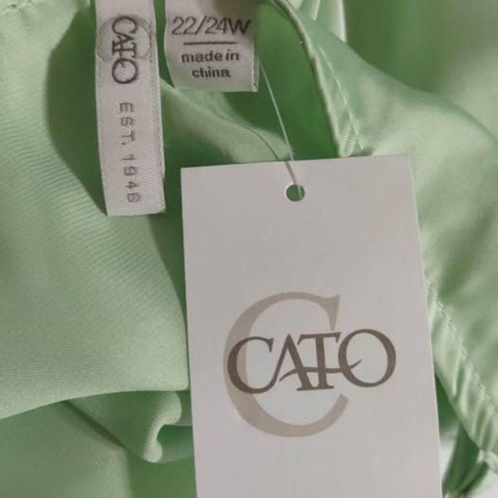 NWT 2X Blouse Cato Cold Shoulder Silky Feel Size Long Sleeve 22/24 C4067 - Picture 5 of 6